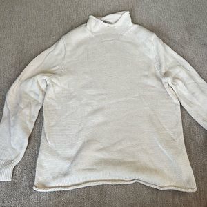 J CREW Mens Mock neck heavyweight sweater in beige off white size Large